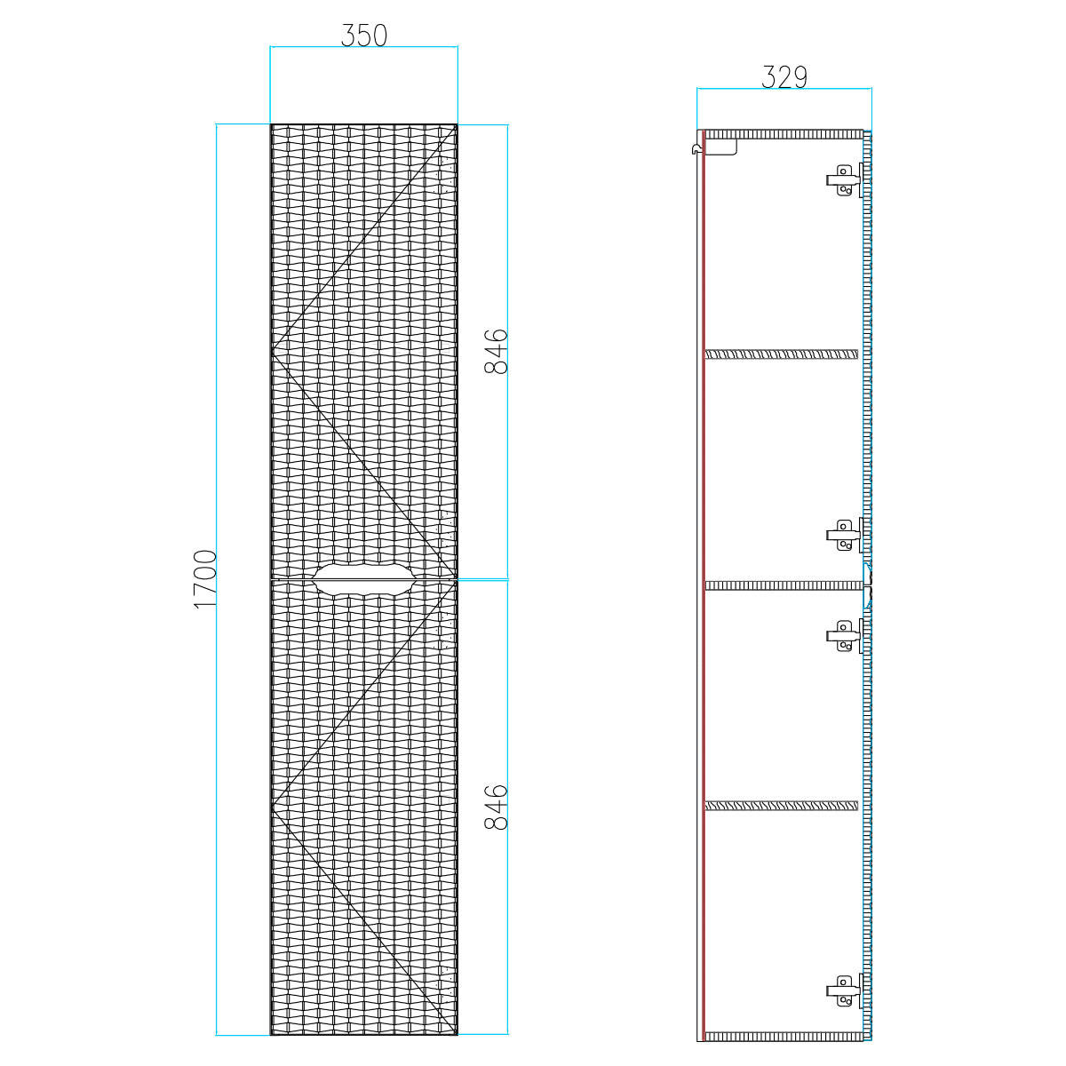 VISOKA OMARA Elora Črna in les - črna, leseni material (35/170/33cm) - Petits-meubles