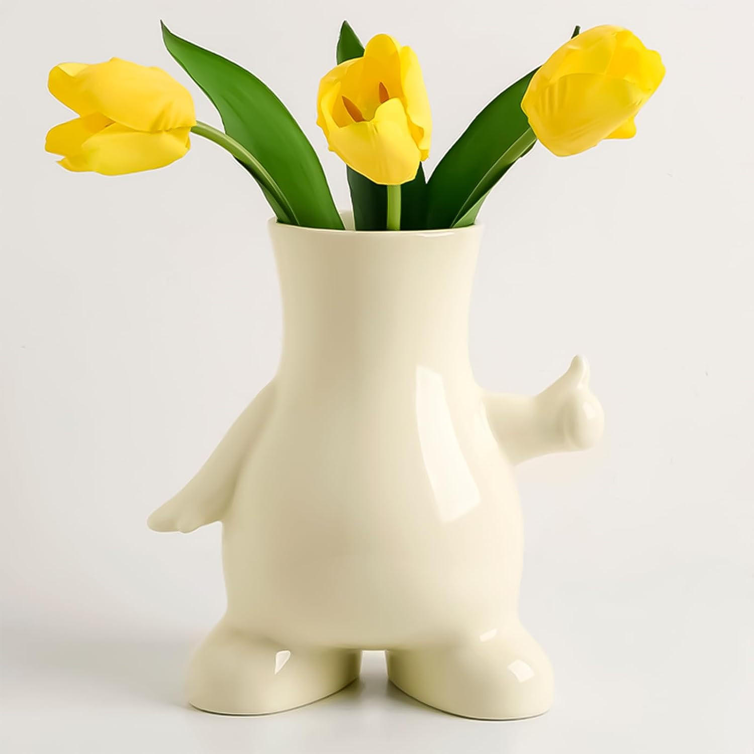 VASE 18 x 11,5 x 20 cm Keramik - Beige, Keramik (11.5cm) - LIBRATON