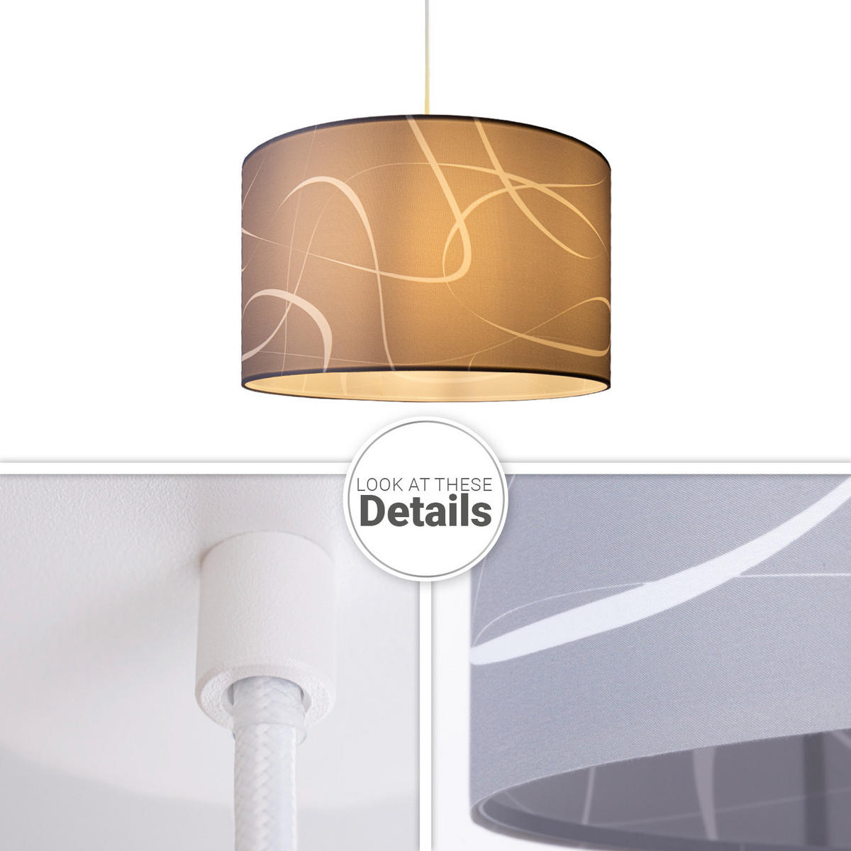 PENDELLEUCHTE Hugo Pd1 Tri 003 - Weiß, Metall (45.5/45.5/27cm) - Paco Home