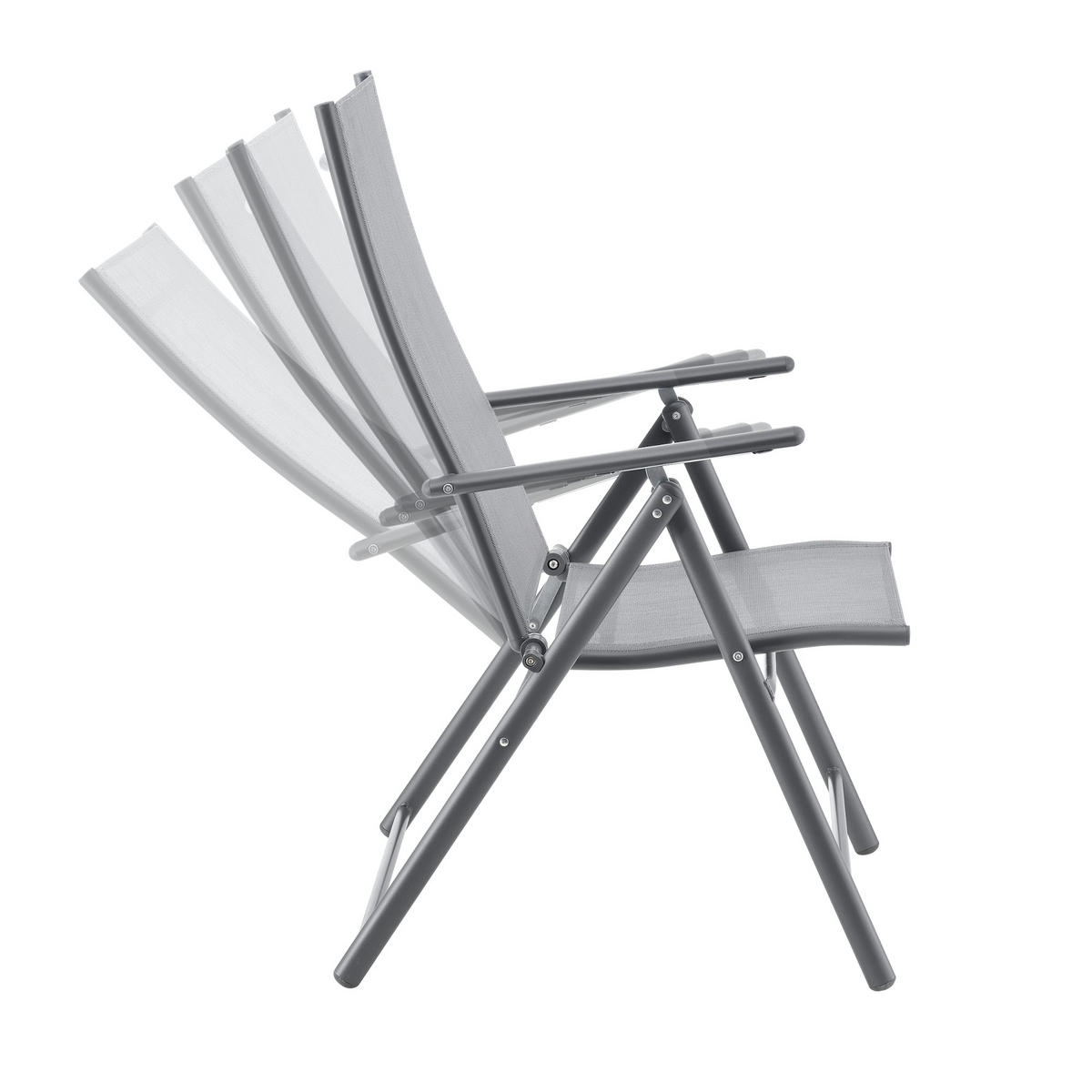 GARTENSTUHL-SET 2 TLG. Kalamata - Hellgrau, Metall (57/105/68cm) - [en.casa]