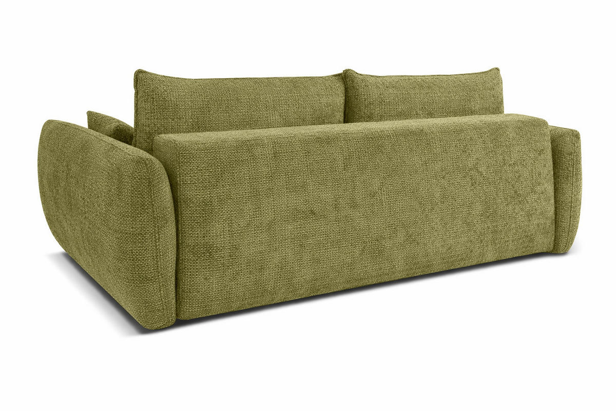 SOFA Mit Schlaffunktion Und Bettkasten, Chenille-Stoff Flow, Olive, Zephira - Olivgrün, Holz (238/87/140cm) - Kaiser Möbel