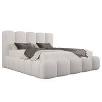 POLSTERBETT TEDDY 180x200 cm in Weiß mit Metalllattenrost, Bettkasten, gepolstertes Kopfteil Bouclé-Stoff - Weiß, Holz/Textil (180/200cm) - EMLAR Home