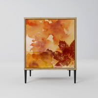 SIDEBOARD TRACES OF AUTUMN, Eichefarben, 57,5x42x72,5 cm, Schwarze Metallfüße - Eichefarben/Multicolor, Holzwerkstoff/Metall (57.5/72.5/42cm) - SpaceRebels