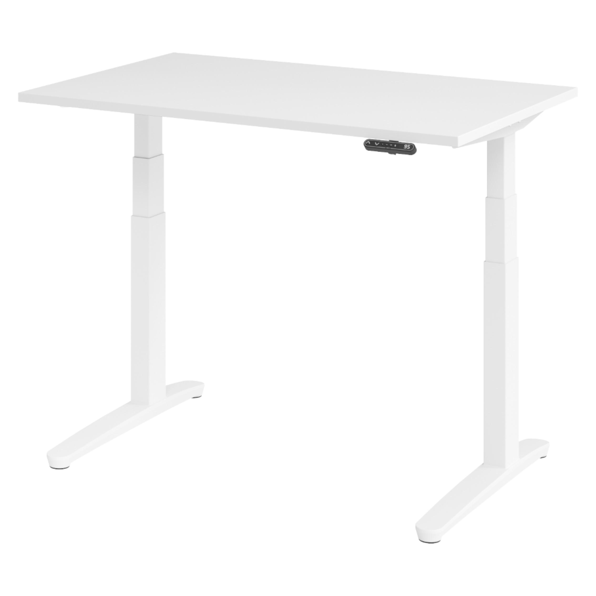 SCHREIBTISCH elektrisch XBHM 80/120/74 cm in Weiß/Weiß - Weiß, Holzwerkstoff (80/120/74cm) - bümö