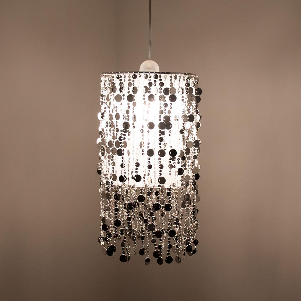 HÄNGELEUCHTE Metall Silber Kunststoff - Silberfarben, Metall (27/27/52cm)
