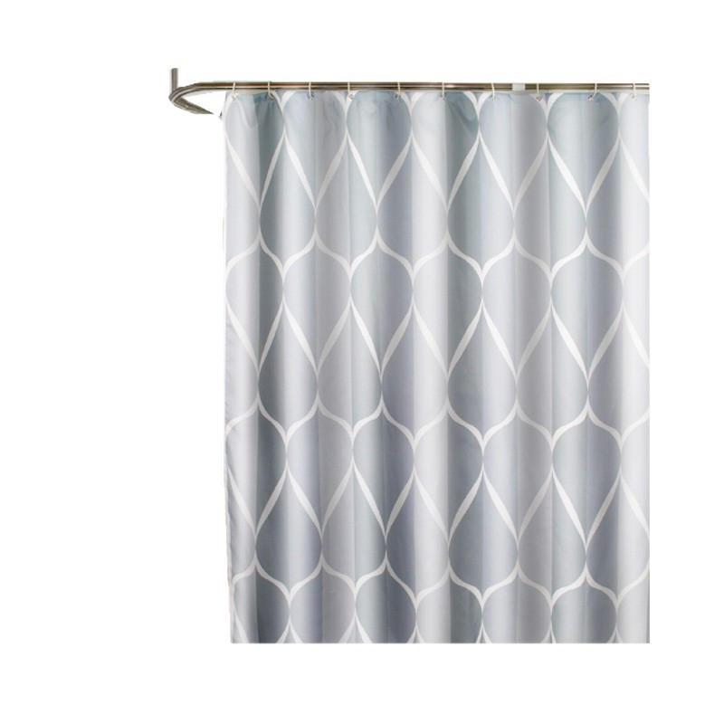 DUSCHVORHANG – Breite 180 x Höhe 180 cm – Inklusive Haken - Grau, Textil (180/180cm)