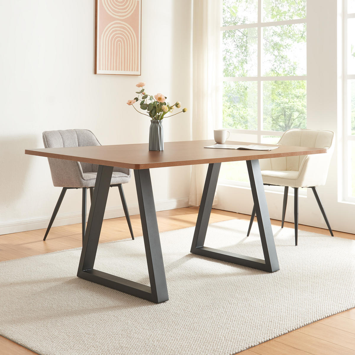 TISCHGESTELL-SET 2 TLG. Lyngby - Schwarz, Metall (70/72/10cm) - [en.casa]