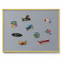 MAGNETTAFEL 80x60 cm Goldener Rahmen Grau - Edelstahlfarben, Metall (80/60/0.4cm) - TULUP