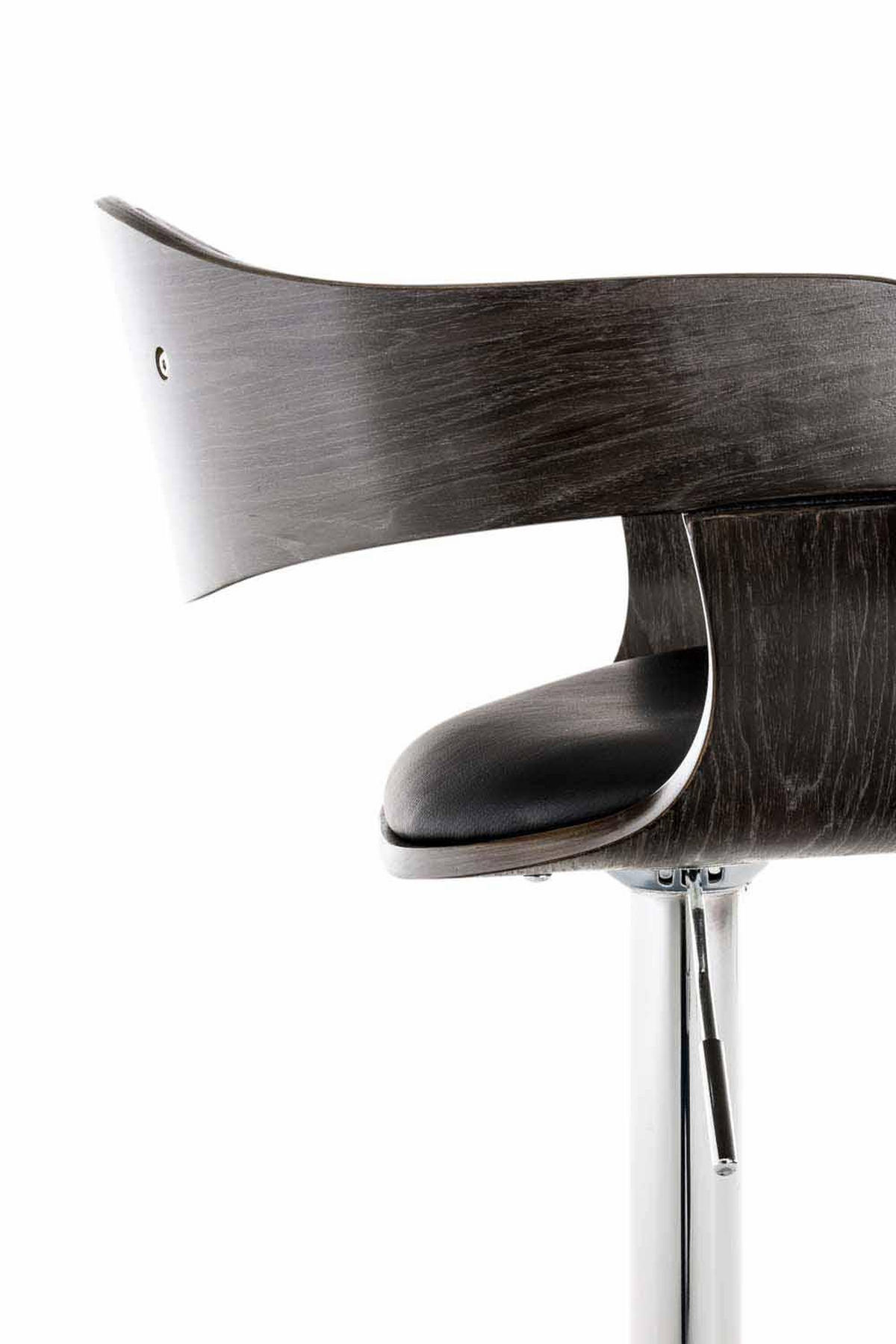 BARHOCKER 2er Set Lederlook schwarz/grau - Grau, Textil/Metall (50/88/48cm) - CLP