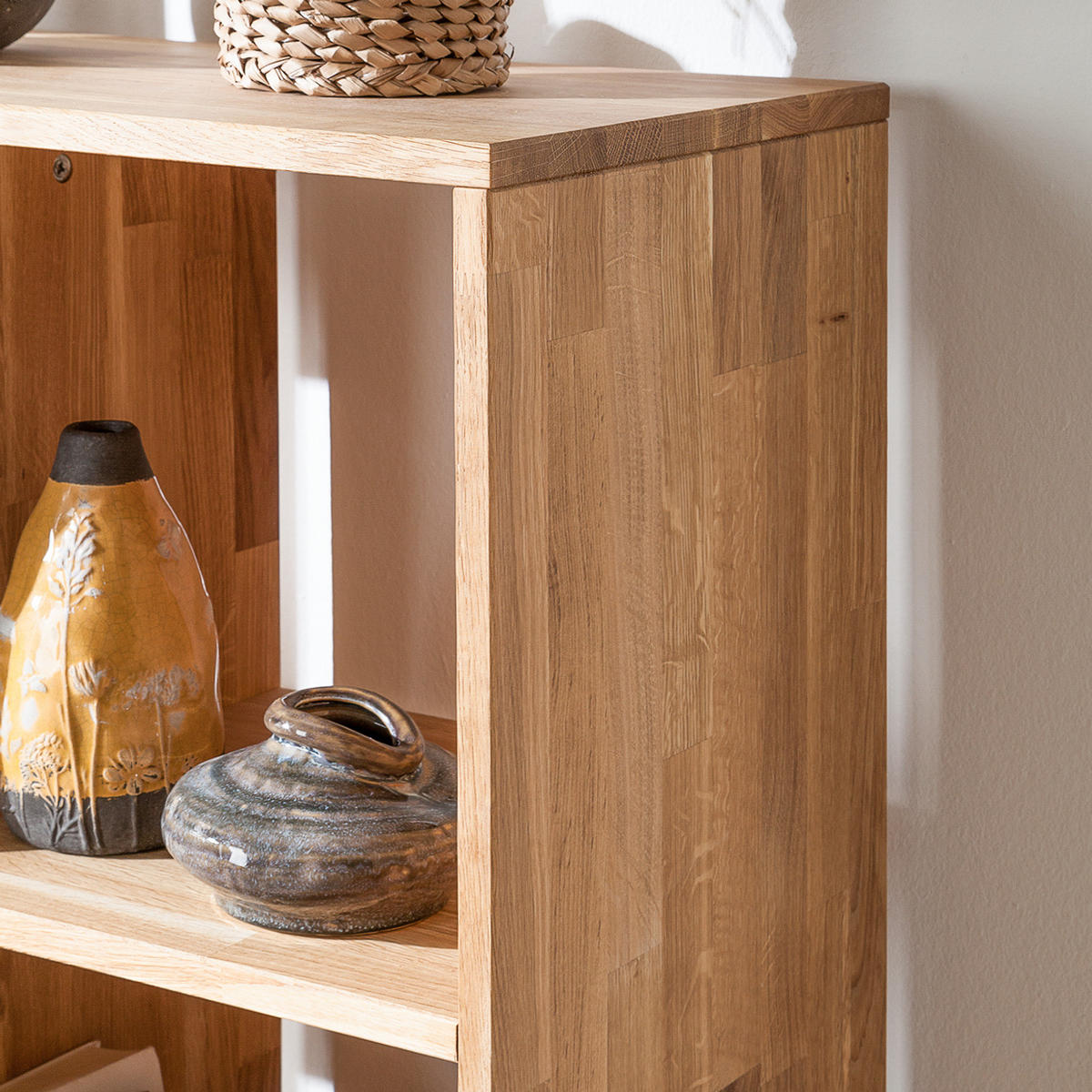 REGAL - Massivholz - Eichefarben, Holz (112/112/35cm) - home24