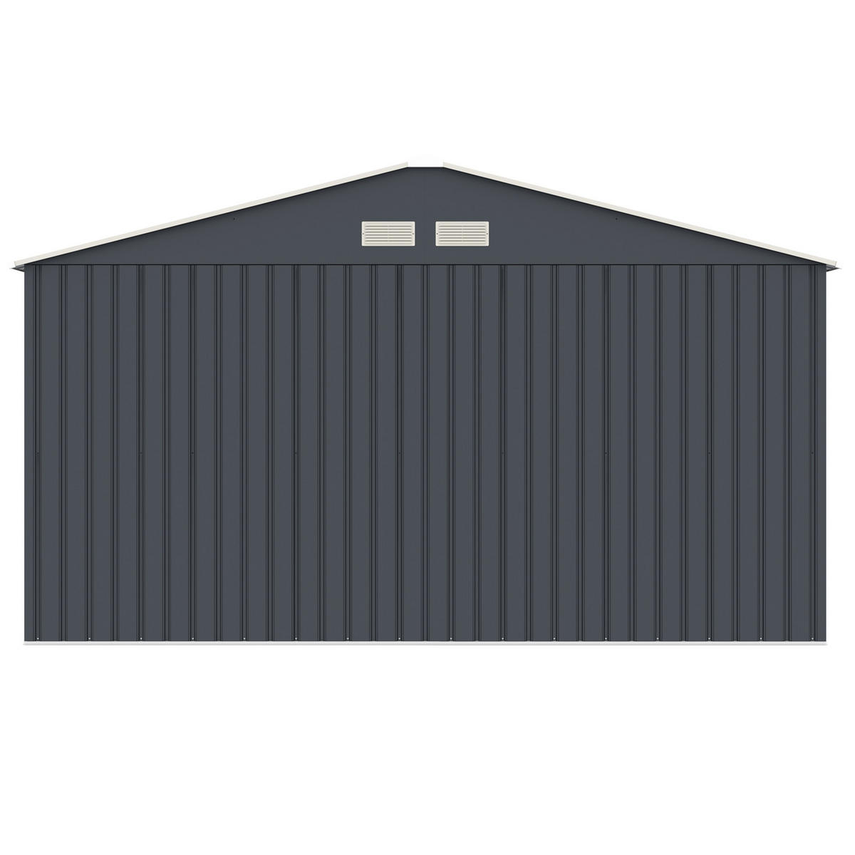 GERÄTEHAUS mit Bodenrahmen Metall S400 Grau - Grau, Metall (341/201/137cm) - HATTORO