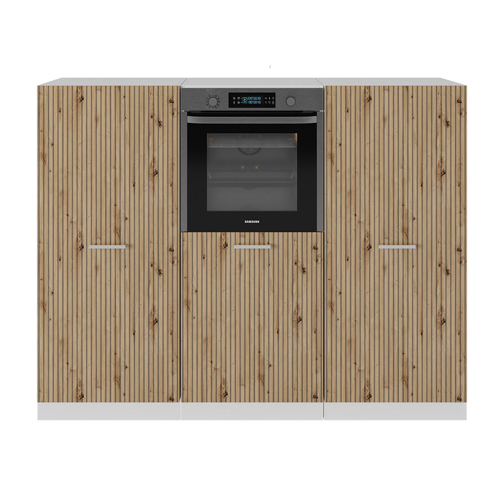KÜCHENBLOCK R-Line Artisan Eiche/Weiß 180 cm ohne AP - Eiche Artisan/Weiß, Holzwerkstoff (180/81.6/46cm) - Vicco