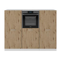 KÜCHENBLOCK R-Line Artisan Eiche/Weiß 180 cm ohne AP - Eiche Artisan/Weiß, Holzwerkstoff (180/81.6/46cm) - Vicco