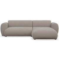 ECKSOFA Emia Greige rechts - Taupe/Schwarz, Kunststoff/Textil (156/262cm) - Selsey