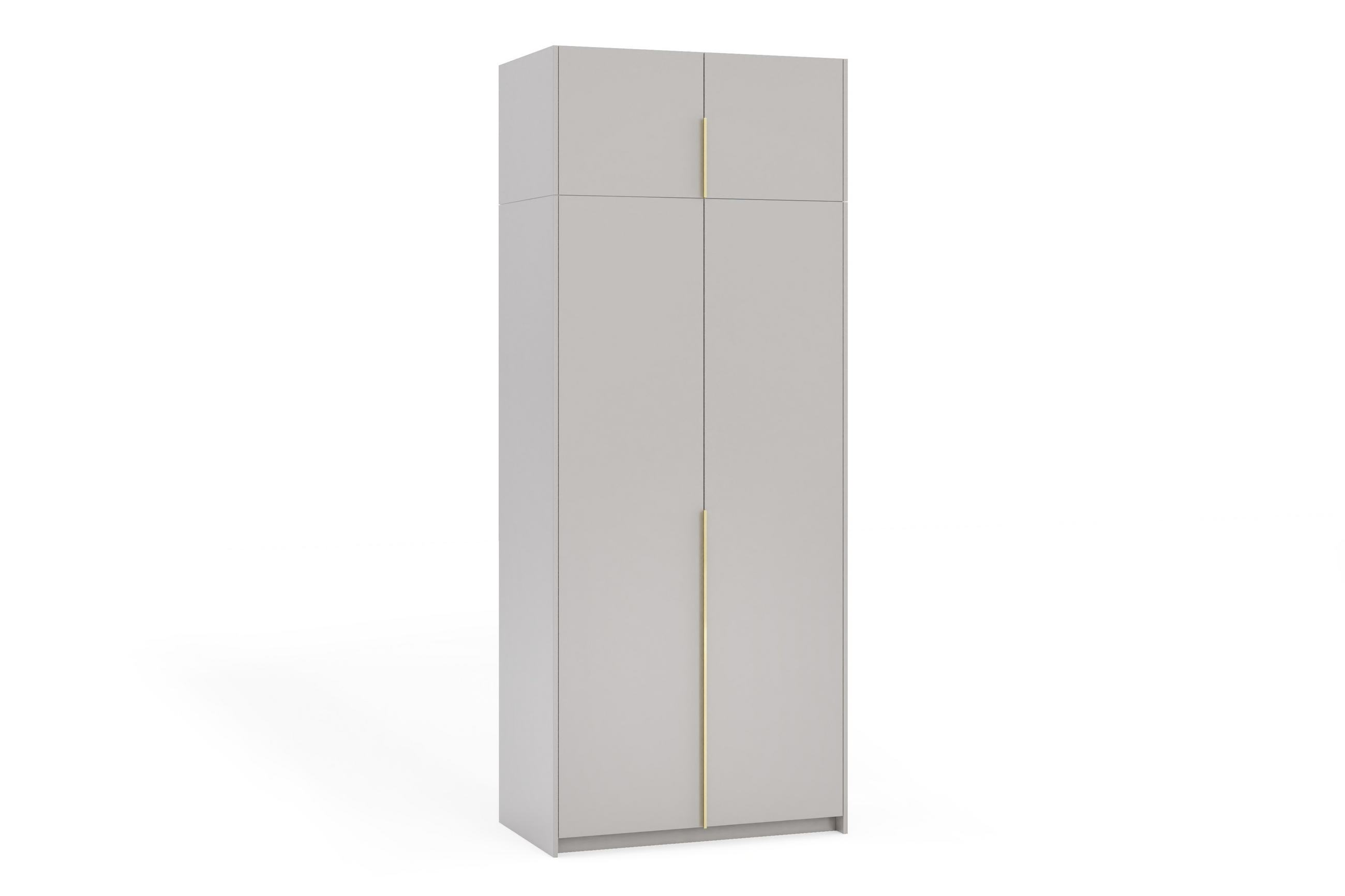 DREHTÜRENSCHRANK Apollonia I ohne Spiegel 100x204cm 2-türig, kaschmir, goldene Griffe - Kaschmir/Goldfarben, Kunststoff (58/250/100cm) - Margaret Hadas24
