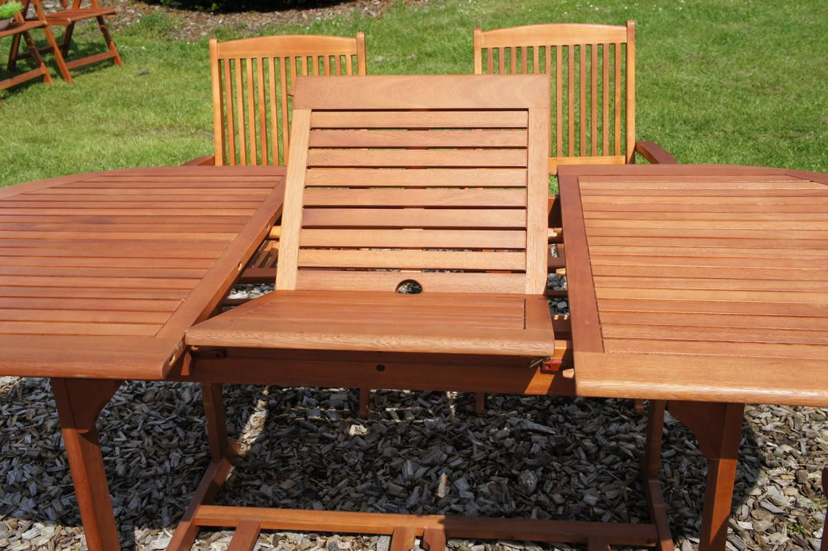 GARTEN-SITZGRUPPE Reims 7-teilig Gartenmöbel-Set - Braun, Holz - DELUKE