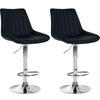 BARHOCKER 2er Set Lederlook schwarz - Schwarz, Textil/Metall (49.5/91/50cm) - CLP