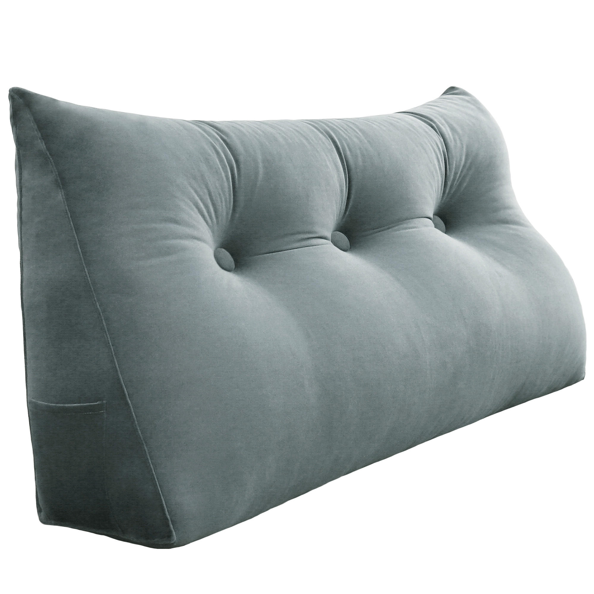 RÜCKENKISSEN für Bett Samt Grau 100 cm - Grau, Textil (50/100cm) - Vercart