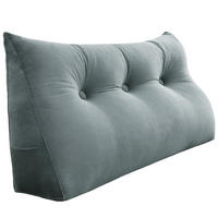 RÜCKENKISSEN für Bett Samt Grau 100 cm - Grau, Textil (50/100cm) - Vercart