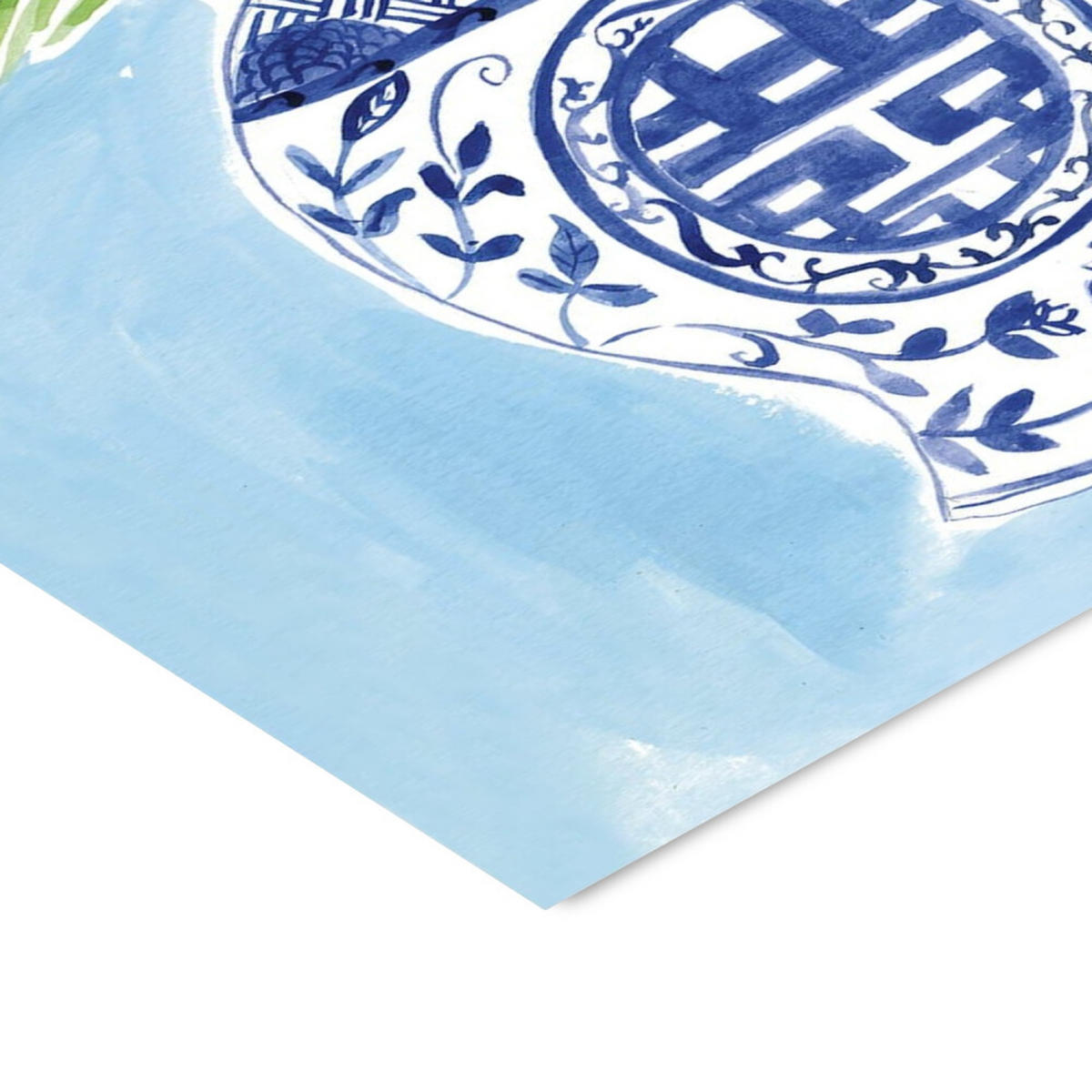 POSTER mit Rahmen Wild Apple - Elegant Chinoiserie II - Blau/Schwarz, Holz/Papier (70/100cm) - Poster&Frame
