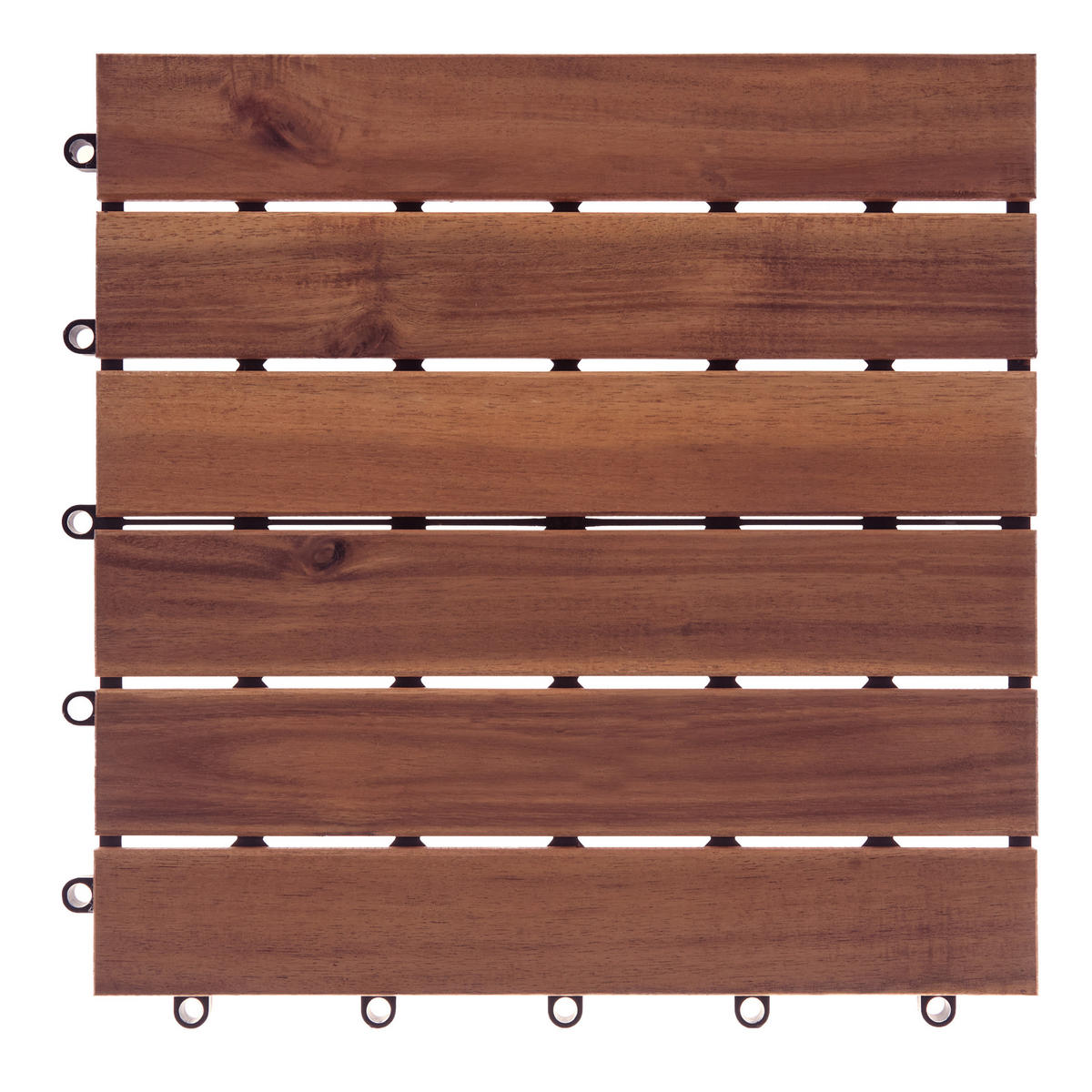 TERRASENFLIESEN 10 Stück Braun Accettura - Braun, Holz (30/30cm) - Beliani