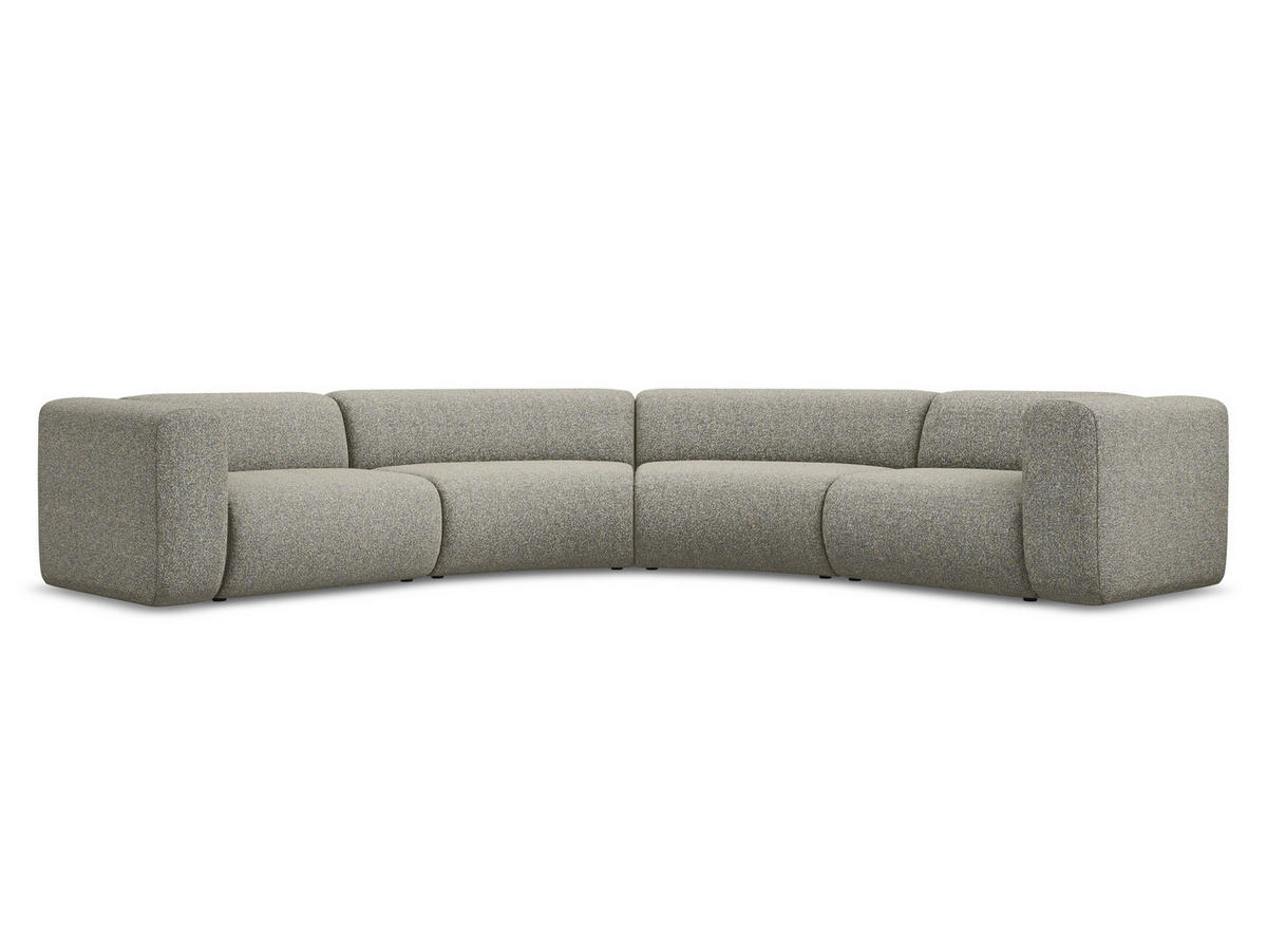 ECKSOFA Strukturstoff Stoff Beige - Beige/Schwarz, Kunststoff/Textil (318/318cm) - Makamii