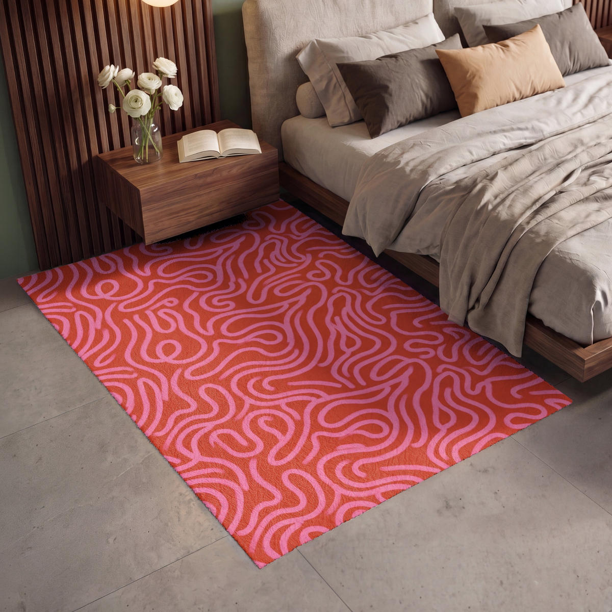 KOBERCE - Ružová - 140x200 cm - červená, textil/plast (140/0.4cm) - OnlyWow