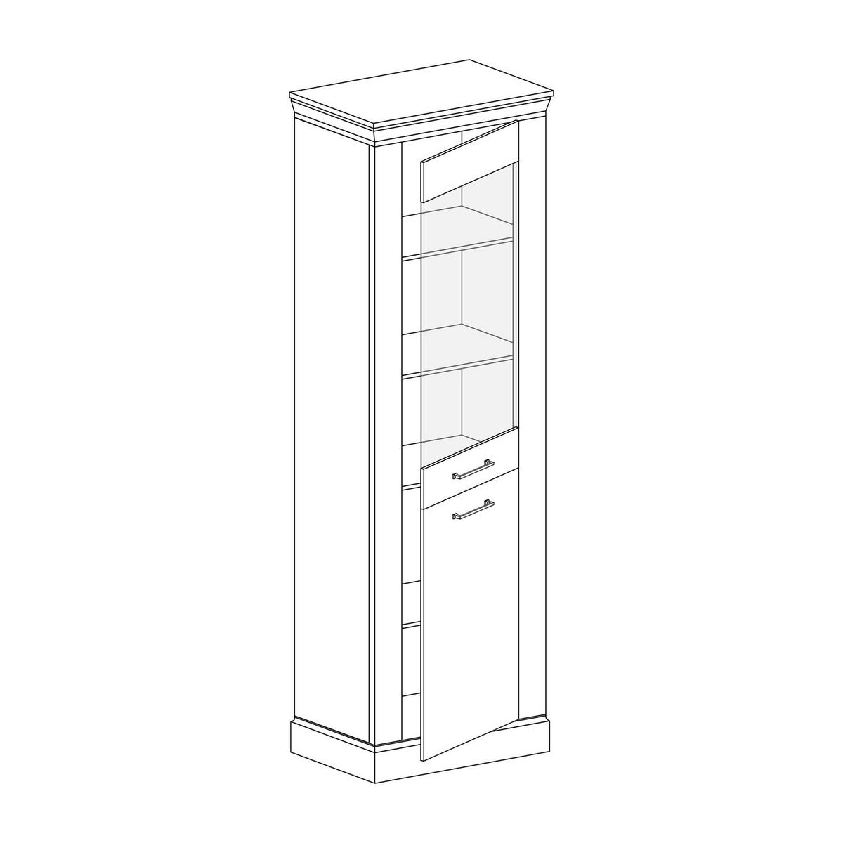 VITRINE Antica New AN-11 67 x 198 x 42 cm Kraft Gold - Wildeiche, Holzwerkstoff/Metall (67/198/42cm) - Koseto