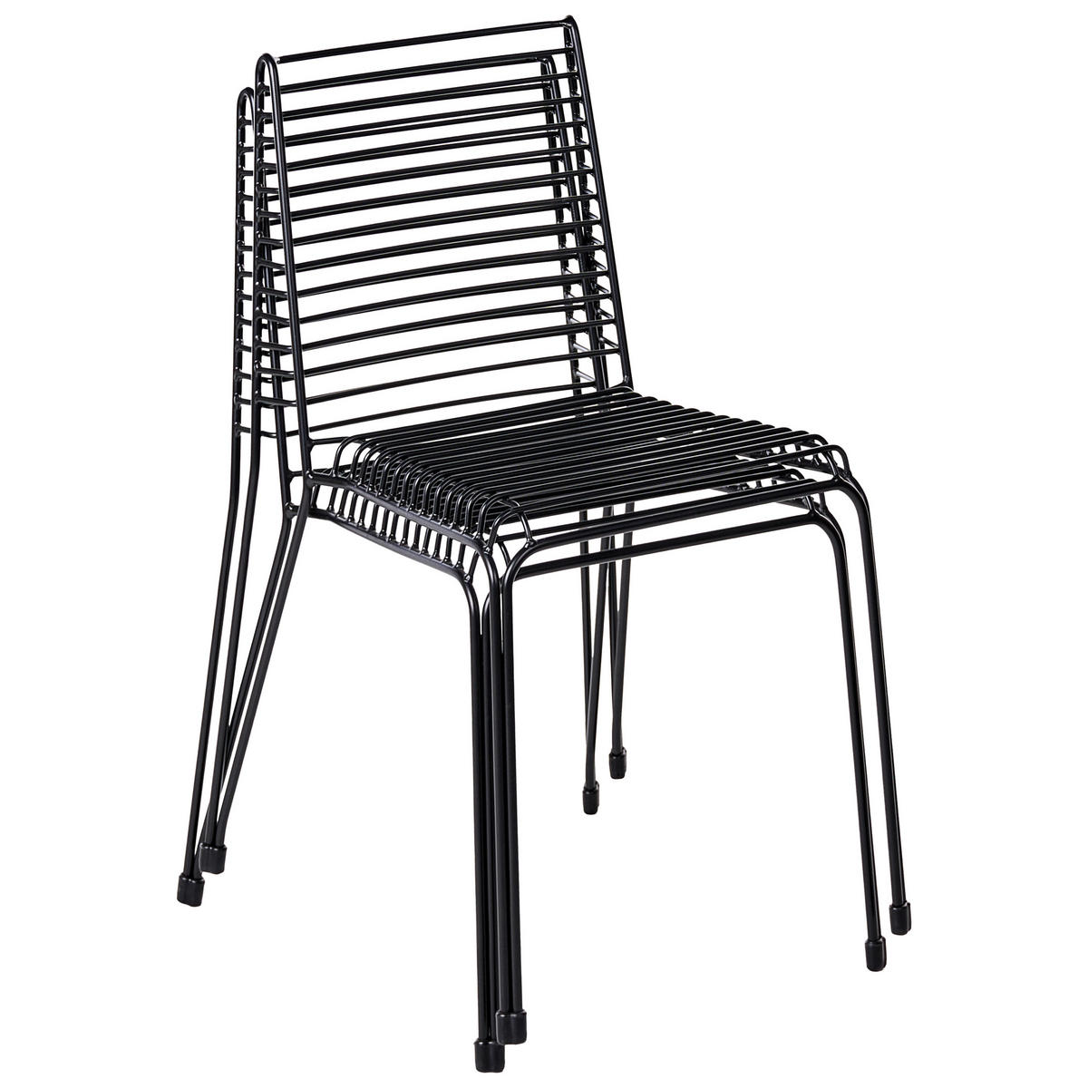 GARTENSTUHL 2er-Set Metall Schwarz Chieve - Schwarz, Metall (49/80/57cm) - Beliani