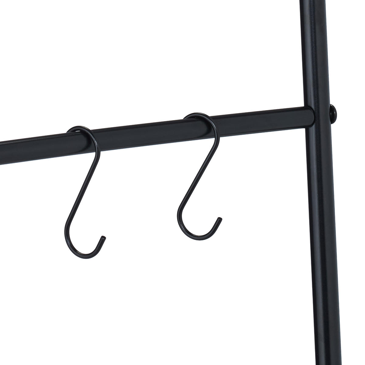 HANDTUCHLEITER - Schwarz, Kunststoff/Metall (58/178/1.5cm) - Relaxdays