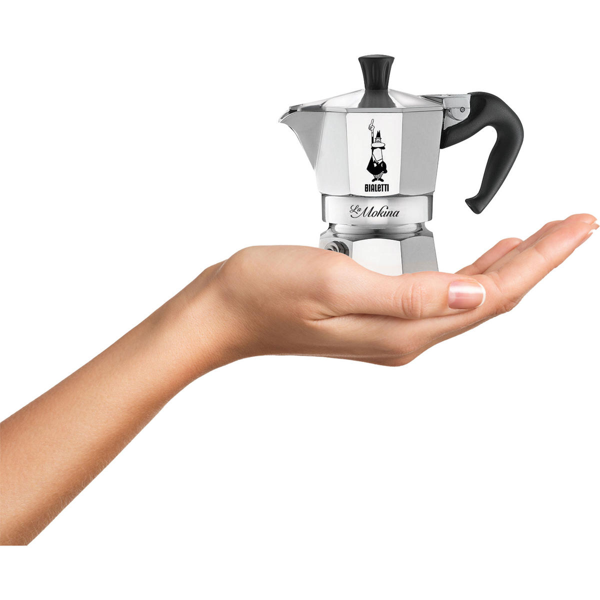 ESPRESSOKOCHER Moka Express La Mokina, 1 Tasse, Aluminium, Silber, 40 ml - Silberfarben, Metall (13/25/17cm) - Bialetti
