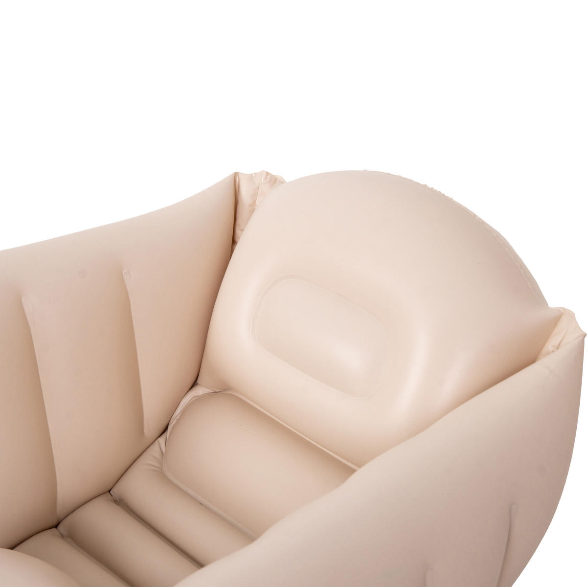 PLANSCHBECKEN Baby Badewanne aufblasbar 91 x 61 x 29 cm beige Temperaturanzeige - Beige, Kunststoff (61/91cm) - Avenli