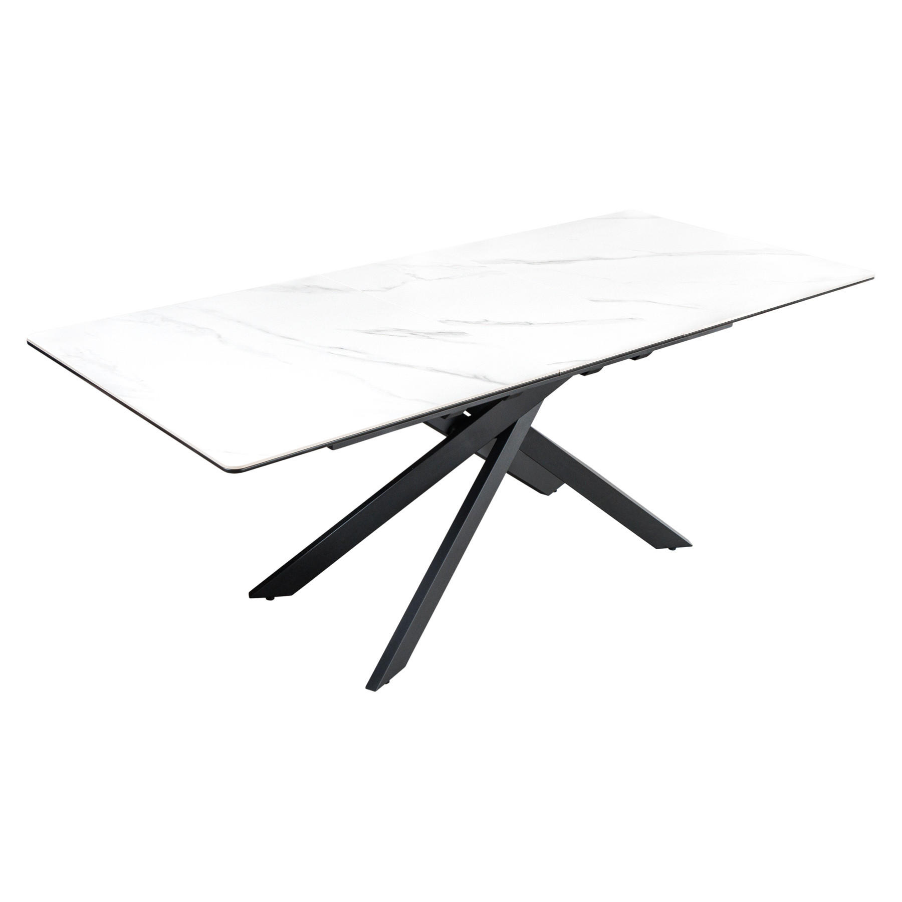 ESSTISCH ALPINE Keramik Weiß, Schwarzes 160/200 cm - Weiß/Grau, Keramik (90/160/76cm) - riess-ambiente