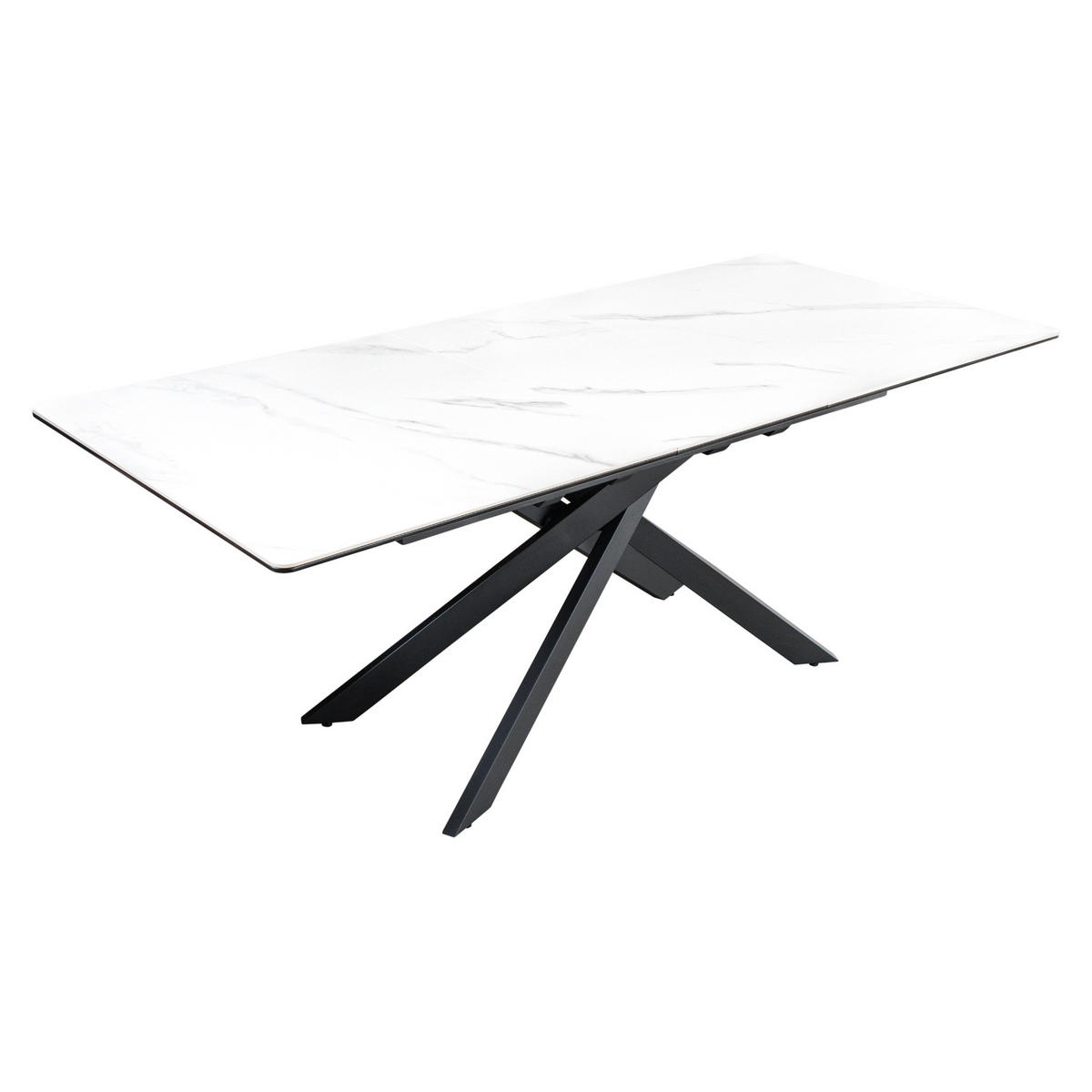 ESSTISCH ALPINE Keramik Weiß, Schwarzes 160/200 cm - Weiß/Grau, Keramik (90/160/76cm) - riess-ambiente