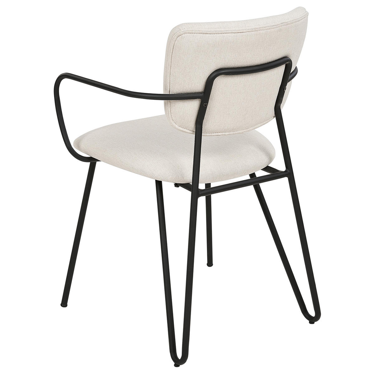 STUHL 2er-Set Polsterbezug Weiß Elko - Weiß, Textil/Metall (45/80/54cm) - Beliani
