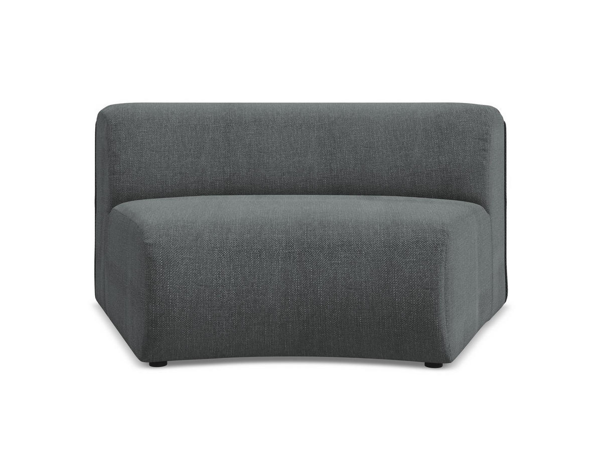 SOFAELEMENT Chenille Stoff Grau - Schwarz/Graphitfarben, Kunststoff/Textil (147/70/89cm) - Makamii