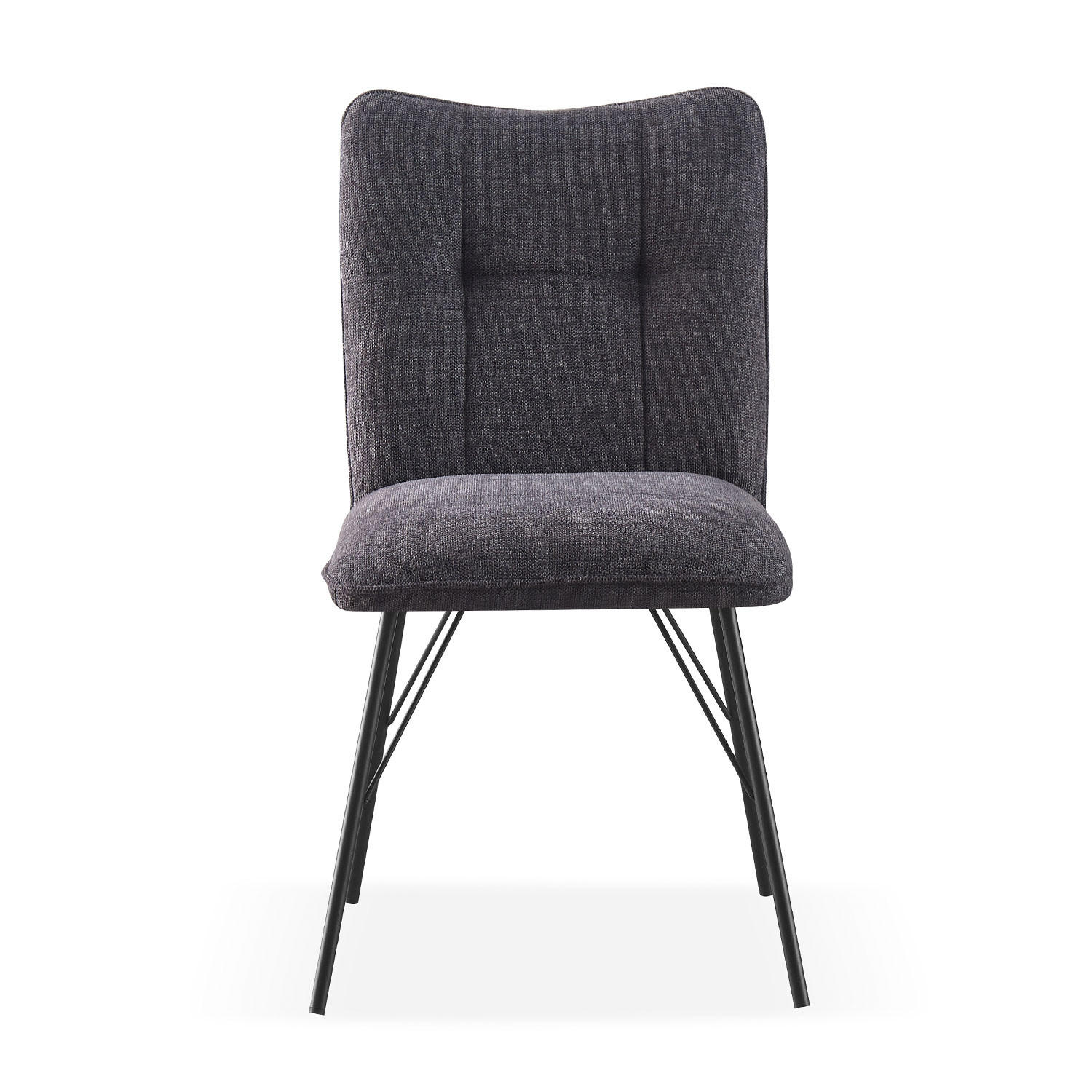 STUHL NELE Anthrazit 2 Stück - Anthrazit, Textil/Metall (46/85/60cm) - B&D Home