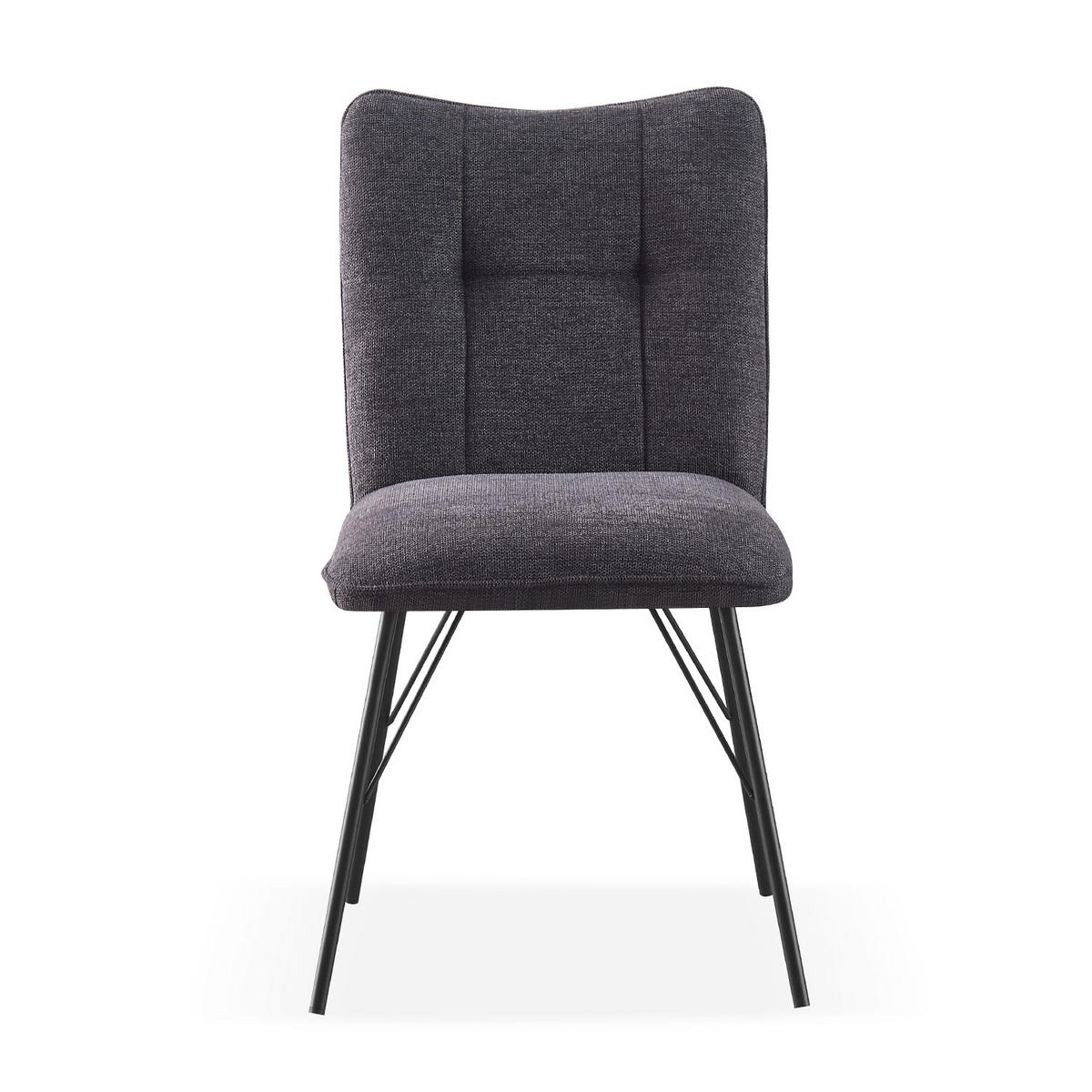 STUHL NELE Anthrazit 2 Stück - Anthrazit, Textil/Metall (46/85/60cm) - B&D Home