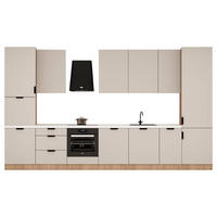 KÜCHENZEILE 400 cm - Sorento KS9-M400 - in Beige / Sonoma Eiche - Beige/Schwarz, Holz/Metall (400/247/58cm)