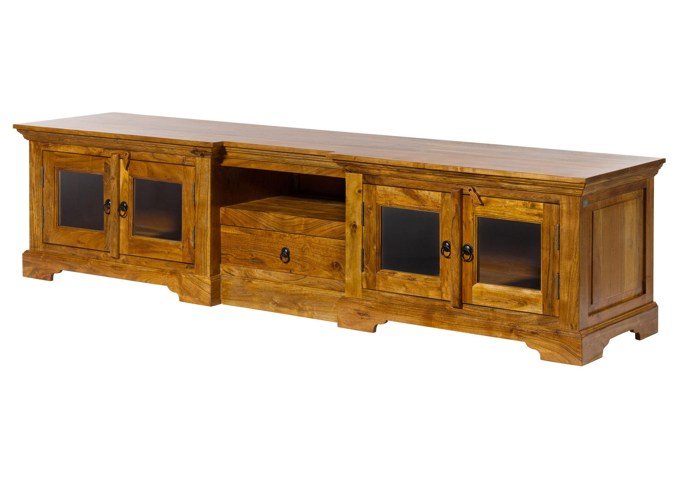 TV-BOARD Akazie 210x50x50 honig lackiert OXFORD #0339 - Braun, Holz (210/50/50cm) - Massivmoebel24