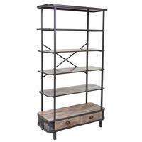 REGAL aus Metall und Holz, Grau, 100x40x181 - Grau, Metall (100/181/40cm) - Wanderlust