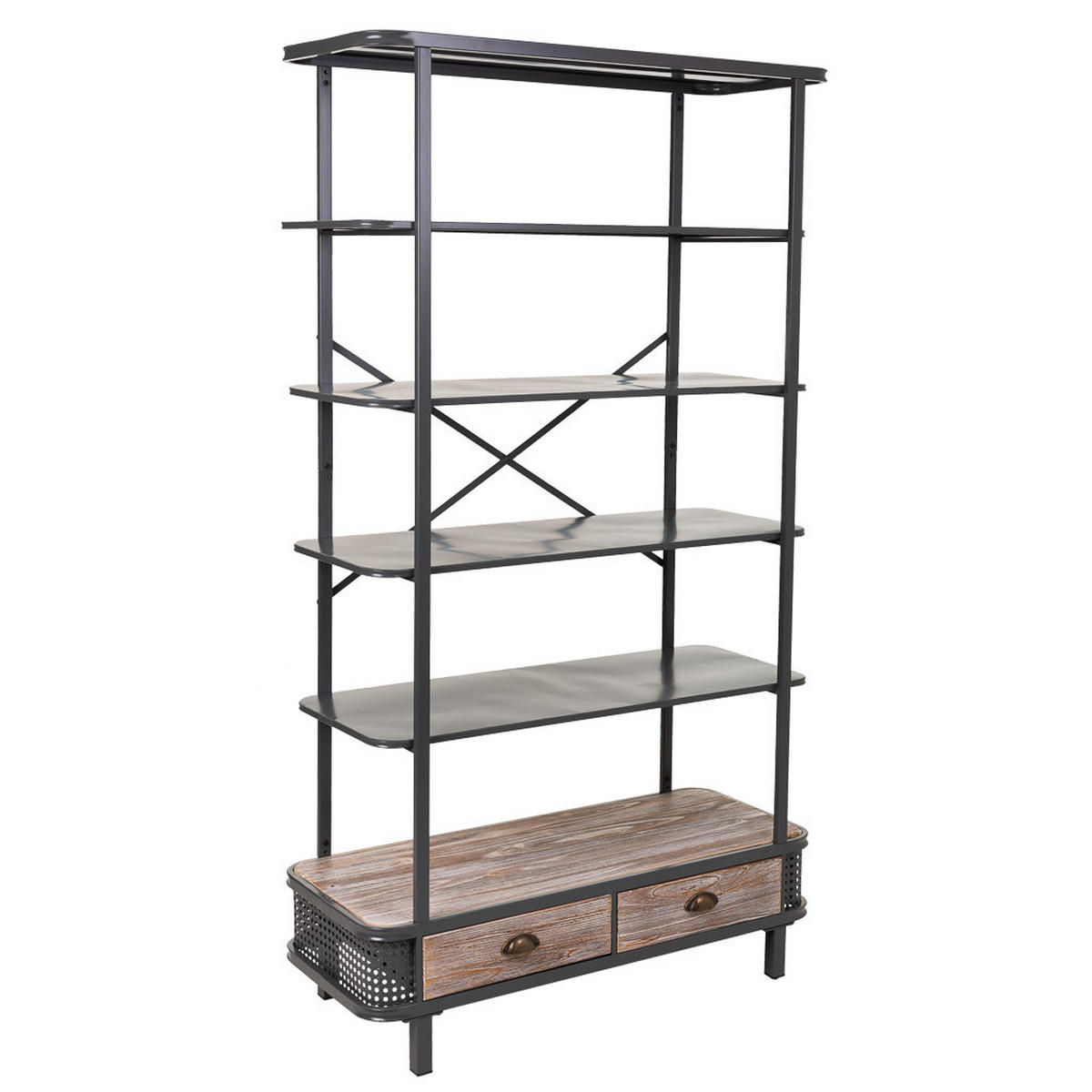 REGAL aus Metall und Holz, Grau, 100x40x181 - Grau, Metall (100/181/40cm) - Wanderlust