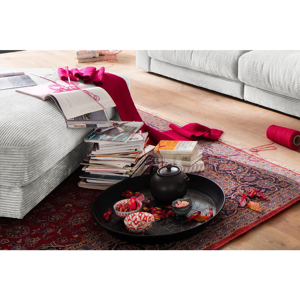 Thumbnail - Kawola Big, Hellgrau, Textil, Rechteckig, 120x43x120 cm, Wohnzimmer, Hocker, Sitzhocker