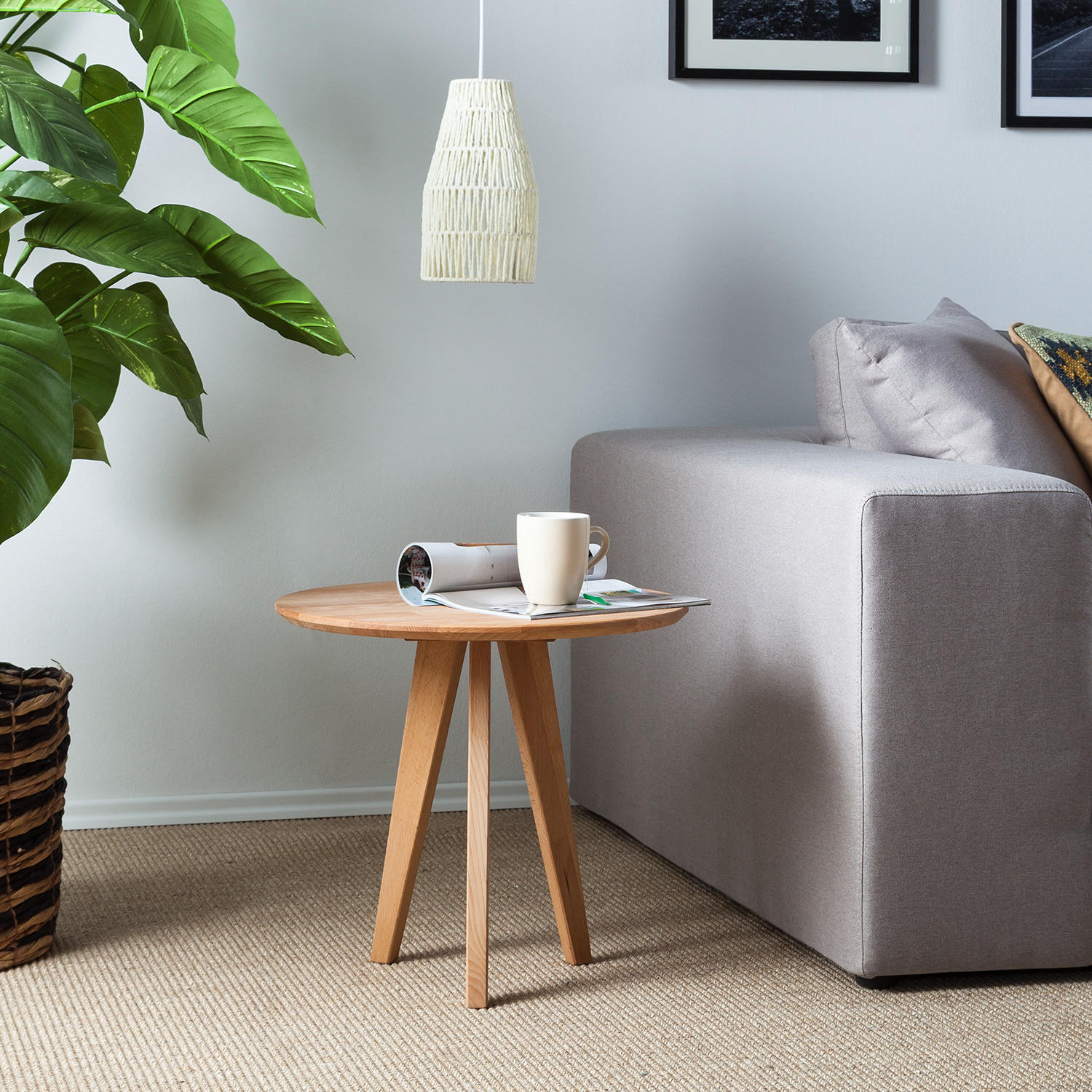 BEISTELLTISCH - Buche massiv - Buchefarben, Holz (50/50/45cm) - home24