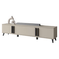 TV-LOWBOARD Helsinki 183 - Beige/Schwarz, Holzwerkstoff/Kunststoff (180/70/33cm) - MIRJAN24