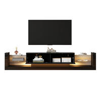 TV-SCHRANK in Schwarz Hochglanz mit Glasfront und LED 181/38/38 cm - Schwarz, Holzwerkstoff (181/38/38cm) - Redom