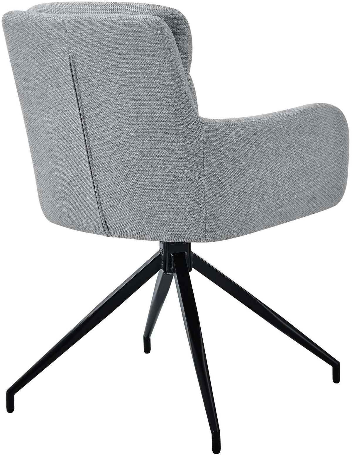ESSZIMMERSTUHL Stoff Hellgrau - Hellgrau/Schwarz, Textil/Metall (57/83/62cm) - CLP