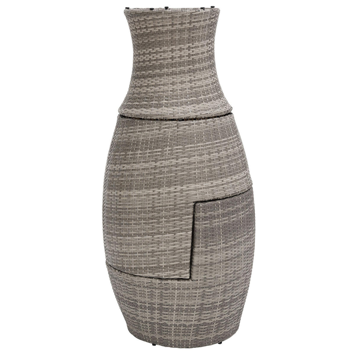 BALKONSET 2-Sitzer Rattan grau Auflagen grau Capri - Grau, Kunststoff/Textil - Beliani