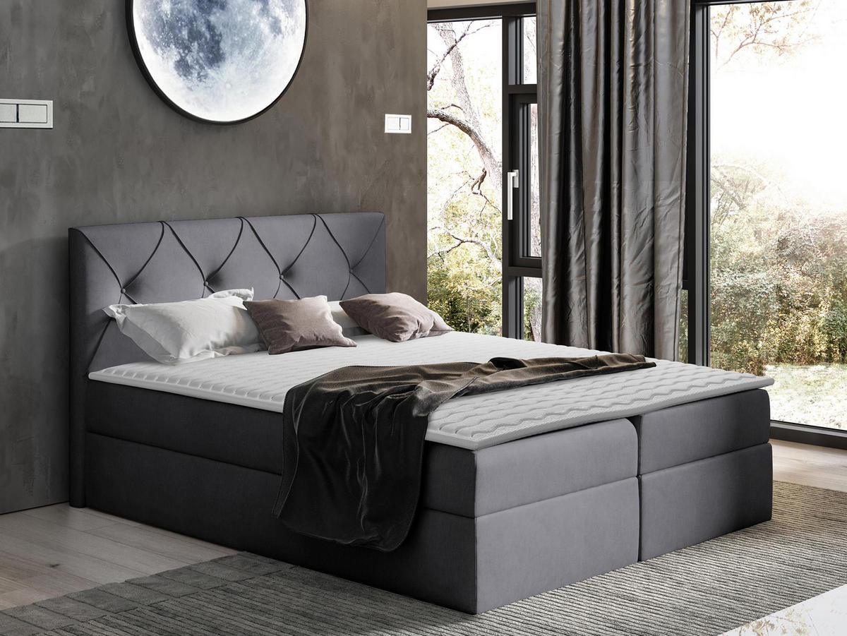 BOXBETT Crystal - Graphitfarben, Holz (120/200cm) - MIRJAN24