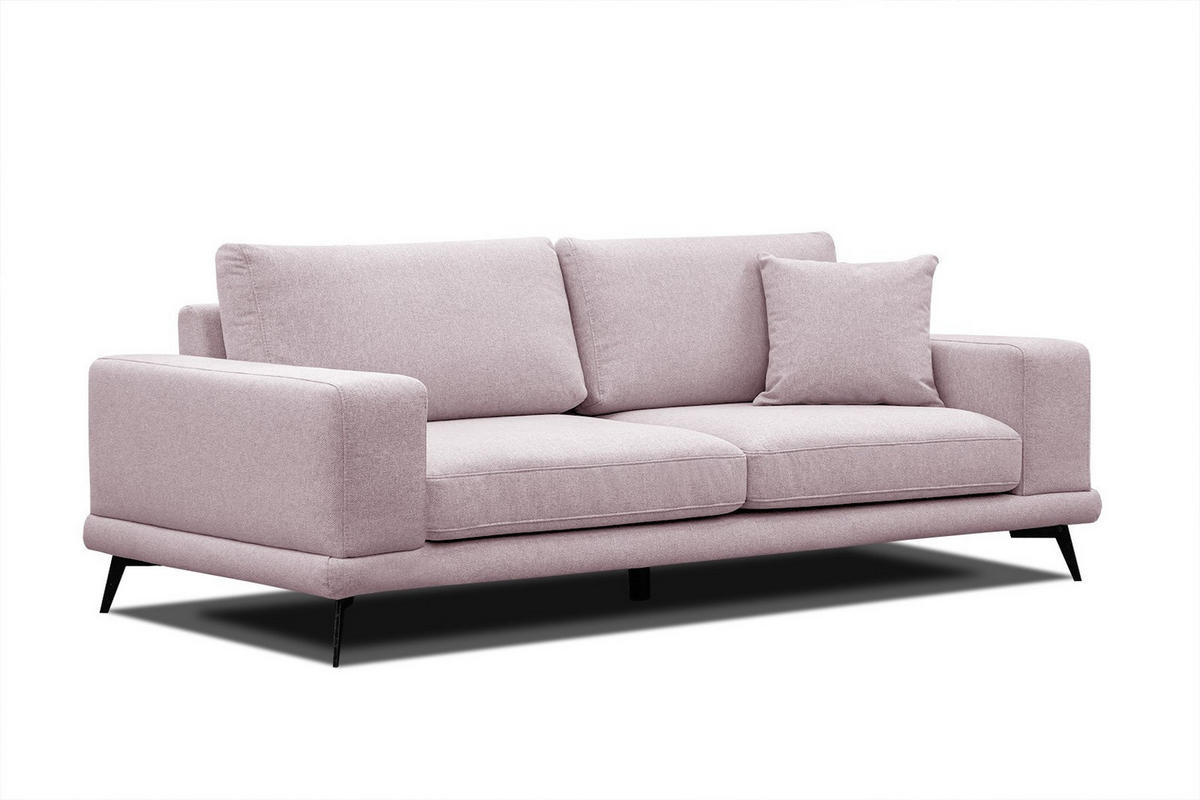 SOFA MEDIOLANE 3-Sitzer, rosa - Rosa, Holzwerkstoff/Textil (233/87/96cm) - Courtois Laville